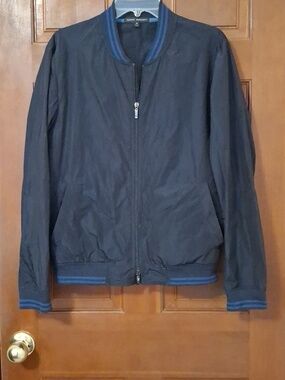 Robert Barakett Union Road Black Bomber Jacket Lightweight Size Medium